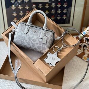 Coach Metallic Silver Mini Satchel with Star Charm